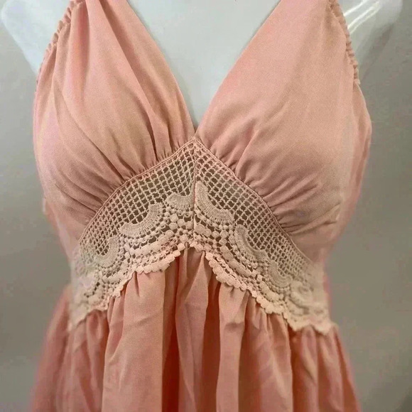 🆕 V-Neck Spaghetti Strap Bowknot Backless Sleeveless Lace Swing Skater Dress🆕 - Picture 7 of 11